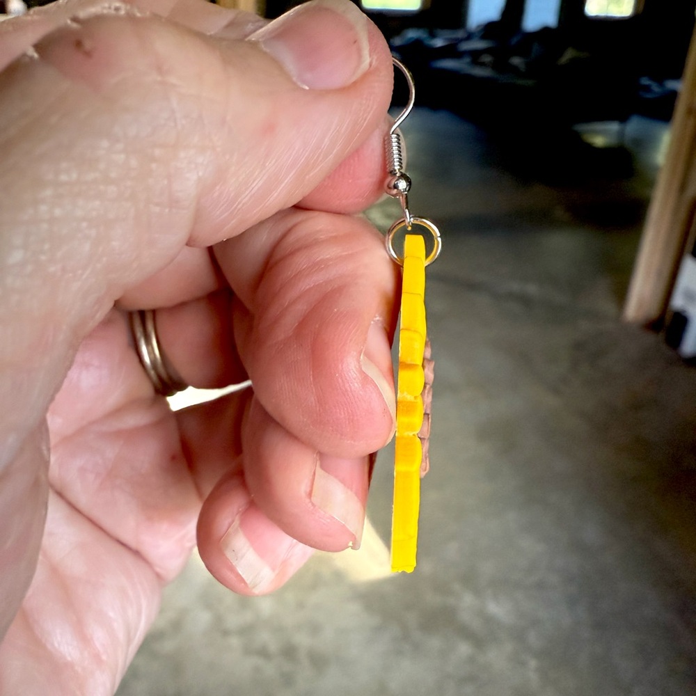 Handmade sunflower earrings - Picture 4 of 4